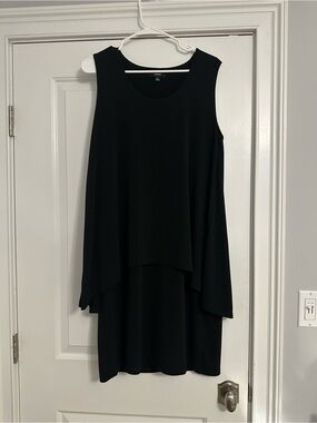 Alfani Black Sleeveless Layered Midi Dress